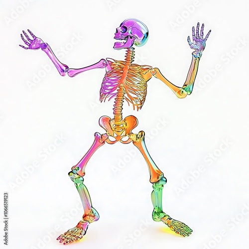 Explore the vibrant world of a colorful dancing skeleton a unique perspective on fun and artistry photo