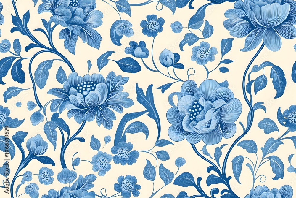 Victorian floral arabesque pattern