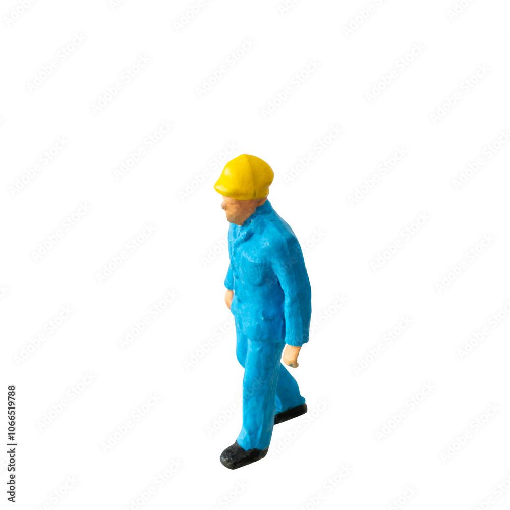 Miniature construction worker isolate on white background with clipping path Miniature construction worker isolate on white background with clipping path