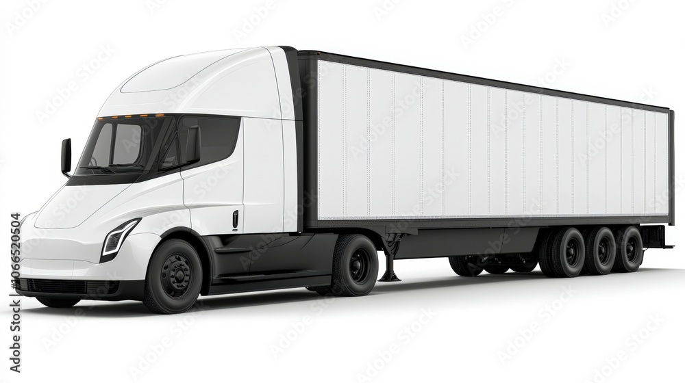 A modern white freight truck with a sleek design and large cargo space, perfect for transportation logistics, delivery services, or advertising commercial goods and services, A modern white freight truck with a sleek design and large cargo space, perfect for transportation logistics, delivery services, or advertising commercial goods and services,