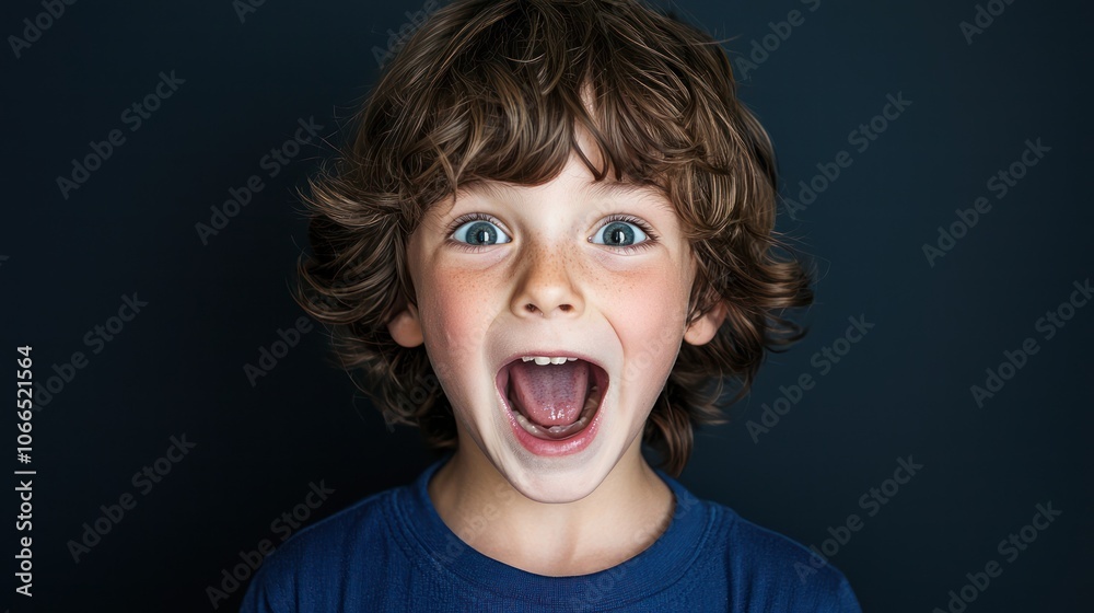 A spontaneous studio portrait of a child making a funny face, showcasing their playful spirit A spontaneous studio portrait of a child making a funny face, showcasing their playful spirit