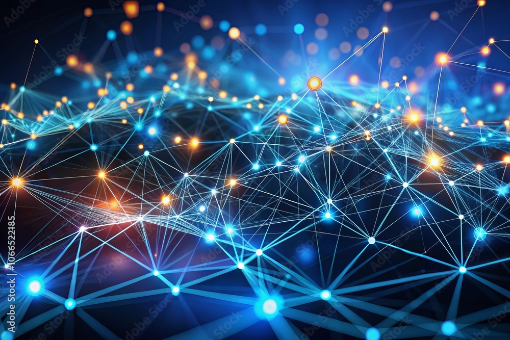 a blue background with a network of dots and dots a blue background with a network of dots and dots