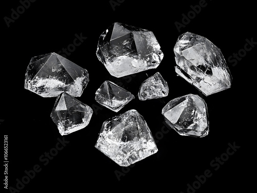 Beautiful diamonds on a black background photo