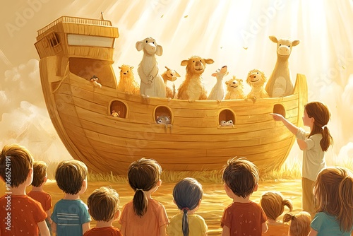 Children learning about Noah’s Ark