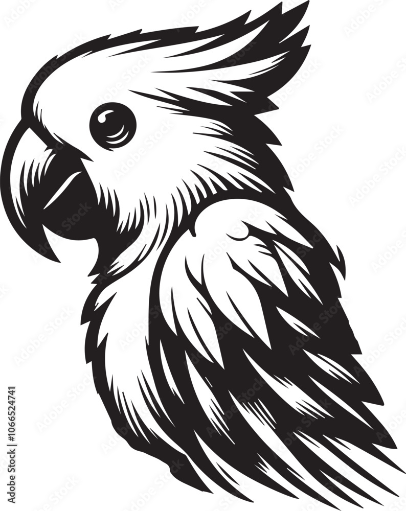 Fototapeta premium beautiful simple parrot vector 