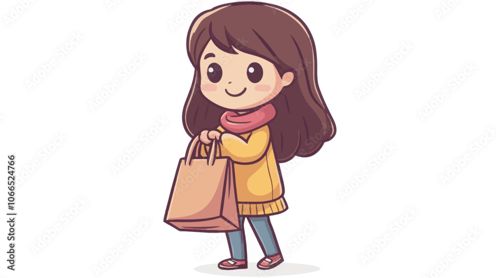 girl with shopping bag image girl with shopping bag image
