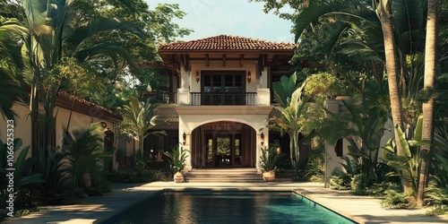 A compendium of villa exterior designs that embrace tropical aesthetics, showcasing a variety of styles that highlight the beauty of tropical influences in architecture.