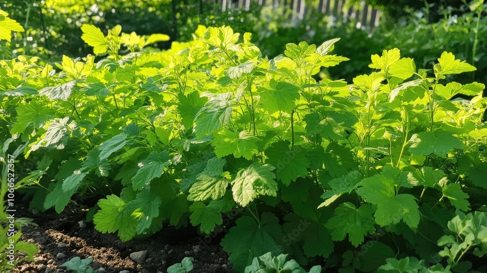 Grafted American Wonder Hops plants thrive beautifully in a vibrant garden, capturing the essence of hops cultivation with a focus on their rich greenery and growth potential. Ideal for showcasing.