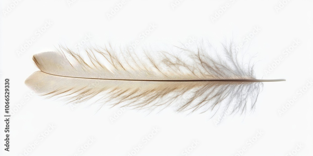 A detailed view of a delicate, plush feather set against a white backdrop highlights its softness and fluffiness, showcasing the beauty of this isolated feather. A detailed view of a delicate, plush feather set against a white backdrop highlights its softness and fluffiness, showcasing the beauty of this isolated feather.