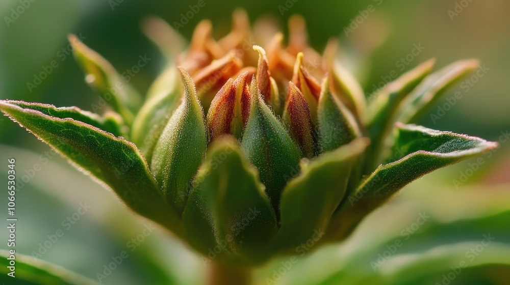 Flower Bud Closeup Nature Blossom - Captivating floral beauty captured in a closeup of a flower bud, highlighting vibrant colors and intricate details with ample copy space for design.