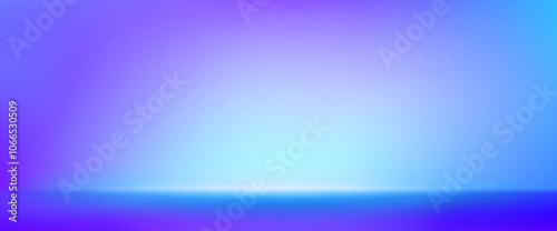 Smooth blue and purple color gradient studio room interior. Minimalist background of empty photographic limbo space. Realistic vector showroom backdrop for product photography or goods presentation.
