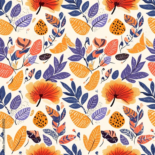Wallpaper Mural Vibrant Floral Seamless Pattern Design Torontodigital.ca