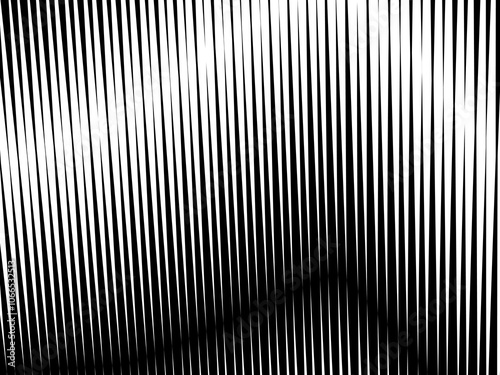 Abstract art geometric background with abstract 3d black white stripes pattern. Black and white optical illusion with waves and transitions.