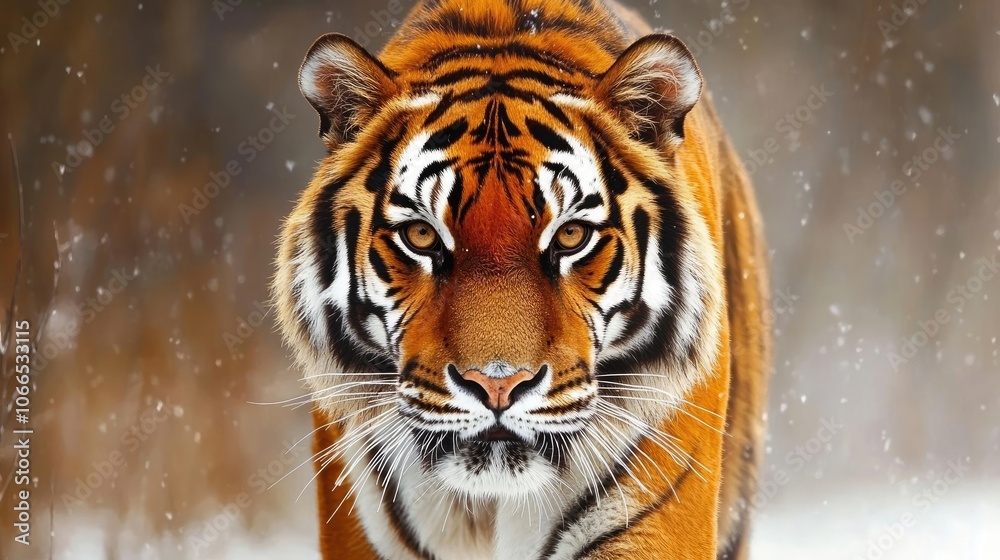 Handcrafted tiger painting captures the essence of wildlife art, highlighting the vibrant colors of the orange tiger. This unique tiger design offers ample copy space for text.