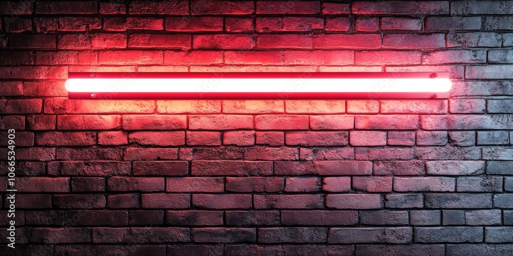 Bright red and white neon lights shine against a textured brick wall, establishing a vibrant atmosphere for a club, bar, or disco. Nightlife shines with this glowing sign! Bright red and white neon lights shine against a textured brick wall, establishing a vibrant atmosphere for a club, bar, or disco. Nightlife shines with this glowing sign!