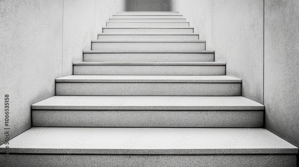 A perspective view of three empty, clean stairs leading upwards, illustrating a serene ascent with ample space for text or imagery in this clean composition. A perspective view of three empty, clean stairs leading upwards, illustrating a serene ascent with ample space for text or imagery in this clean composition.