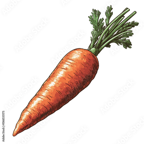 Carrot isolated on white background. Hand drawn sketch vector illustration. 