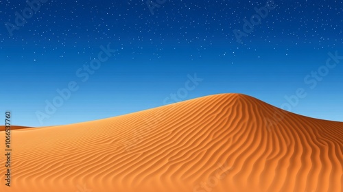 Desert Dunes Under Starry Night Sky Nature Landscape Photography