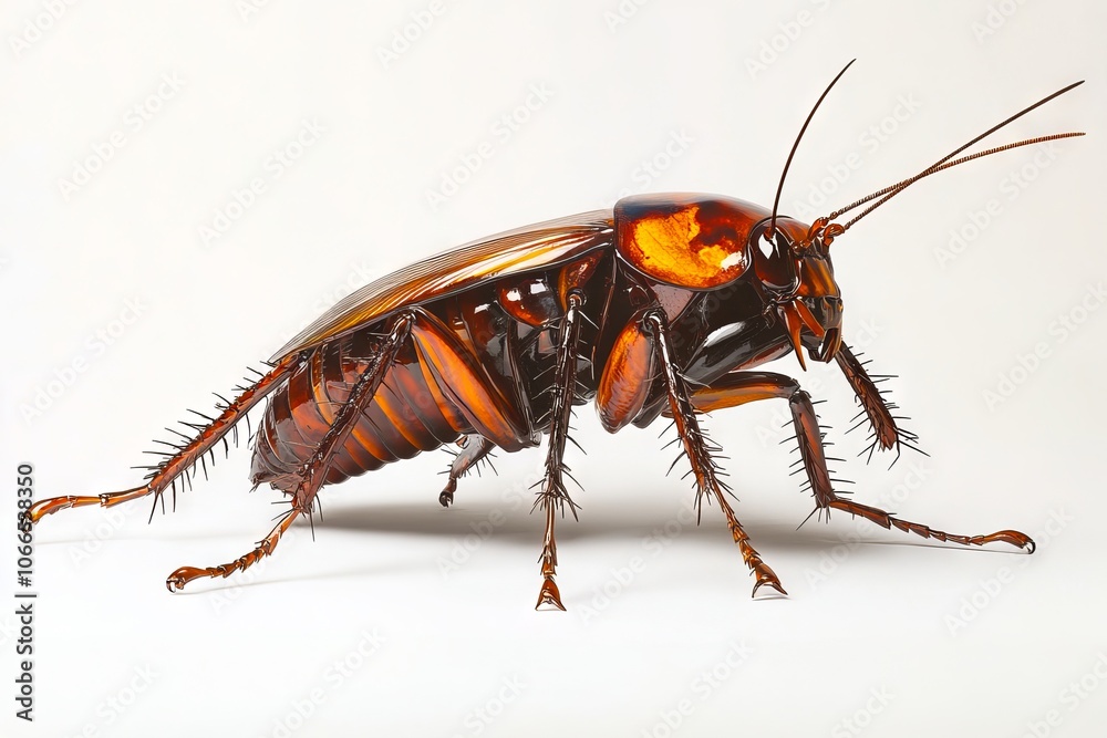 Fototapeta premium A cockroach on a white background