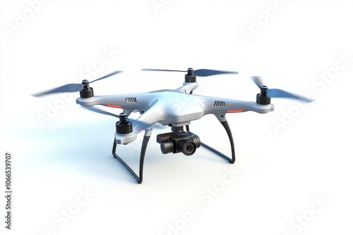 A sleek and modern drone sits ready for flight. Capturing stunning aerial views is its purpose. Ideal for photography and tech enthusiasts. Generative AI