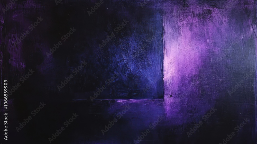 Obraz premium an abstract piece that explores themes of darkness and light. Use deep blacks, purples, and blues with contrasting bright elements to create a sense of depth and intrigue.