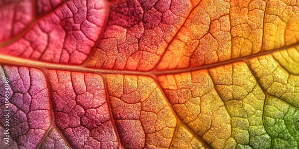 Obraz premium Close up photography showcasing the intricate details of a fresh Aztec flower leaf, capturing its vibrant colors and unique texture in great detail.