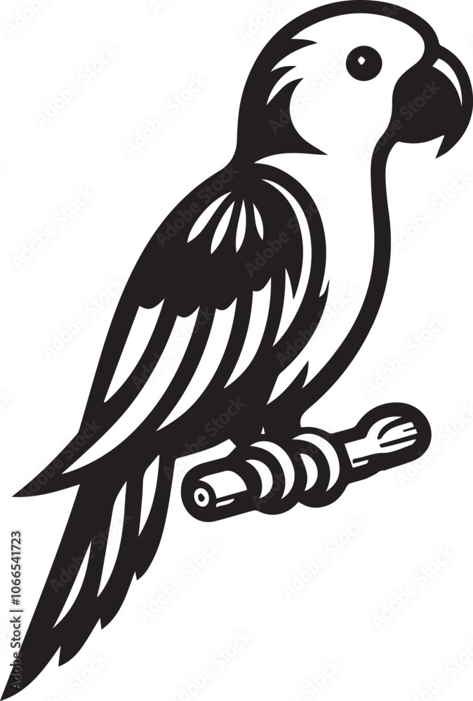 Fototapeta premium beautiful simple parrot vector 