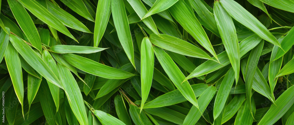 Lush green bamboo leaves create a vibrant, textured background, showcasing nature's beauty and serenity. Lush green bamboo leaves create a vibrant, textured background, showcasing nature's beauty and serenity.