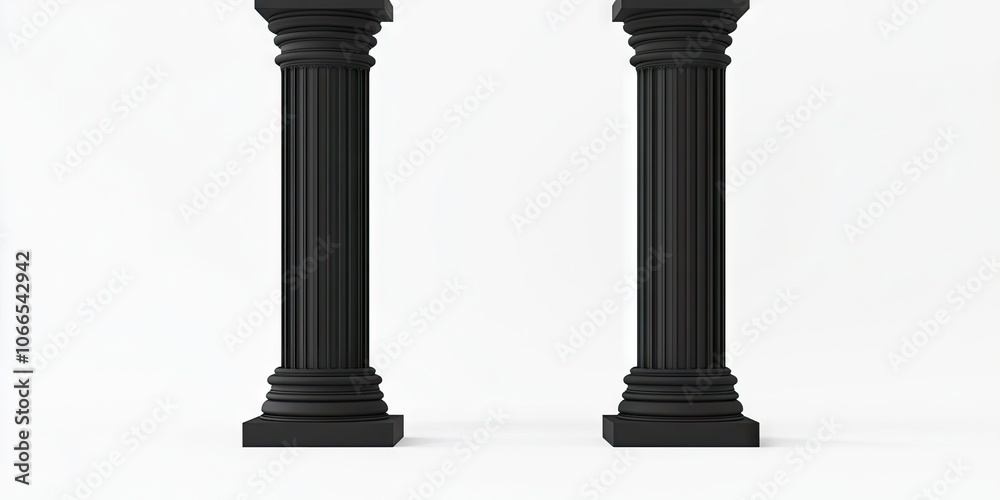Two parallel black columns set against a white backdrop, offering ample space for additional text or imagery. The black pillars create a striking contrast with the white background. Two parallel black columns set against a white backdrop, offering ample space for additional text or imagery. The black pillars create a striking contrast with the white background.