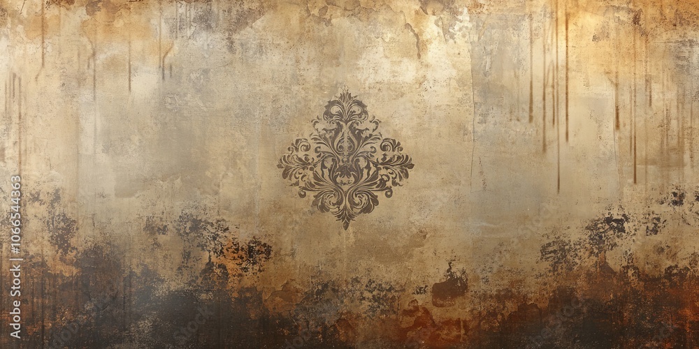 Obraz premium Grunge Background with Ornate Design.