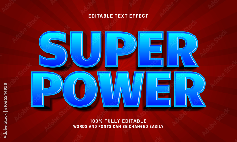Obraz premium super power editable text effects with a game and kids theme