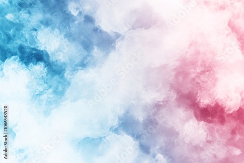 Dreamy Pastel Sky with Fluffy Clouds - Abstract Watercolor Background