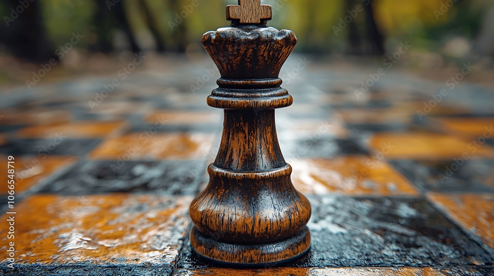 Chess King Piece on Wet Board - Strategy, Tactics, and The Power of Movement Chess King Piece on Wet Board - Strategy, Tactics, and The Power of Movement