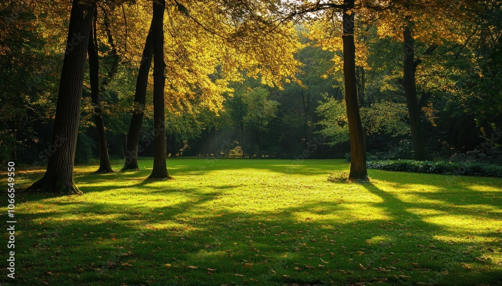 autumn forest in the morning autumn forest in the morning