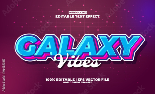 Galaxy Vibes editable text effect in Music modern trend style