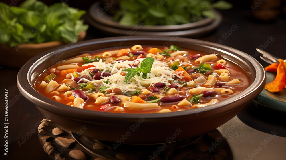 Traditional minestrone with fresh parmesan Traditional minestrone with fresh parmesan