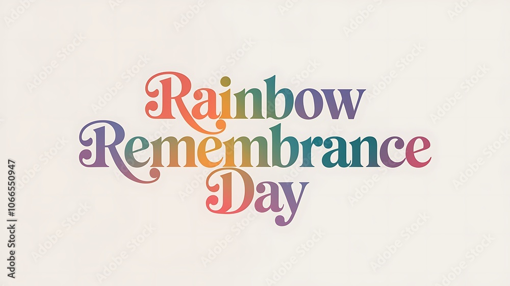Fototapeta premium Rainbow Remembrance Day Text with Gradient Color