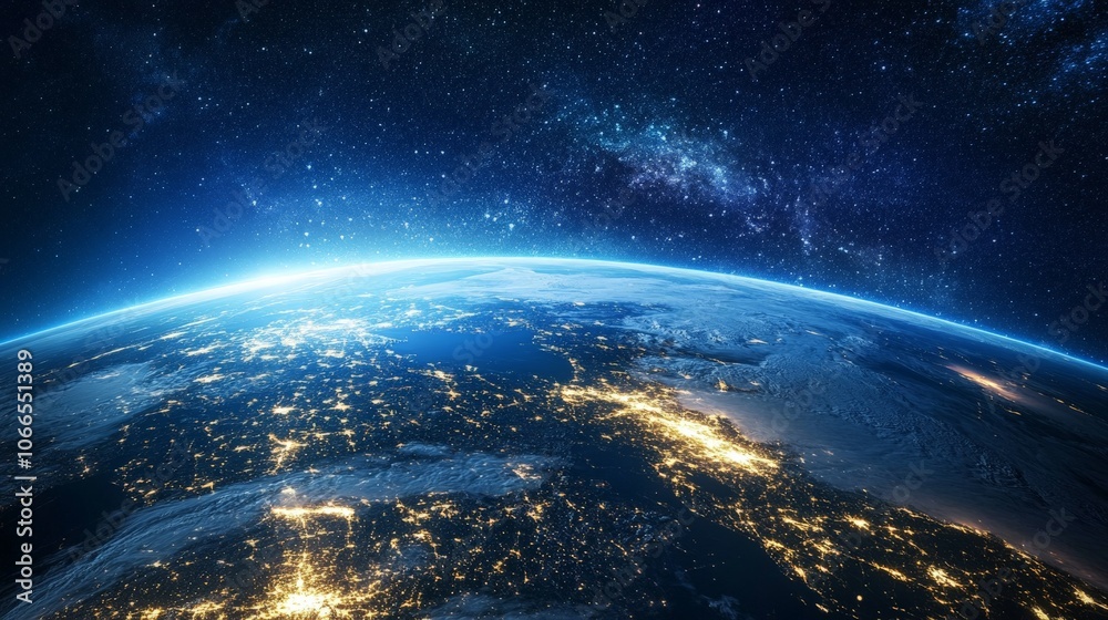 Fototapeta premium Earth From Space, A Beautiful View.