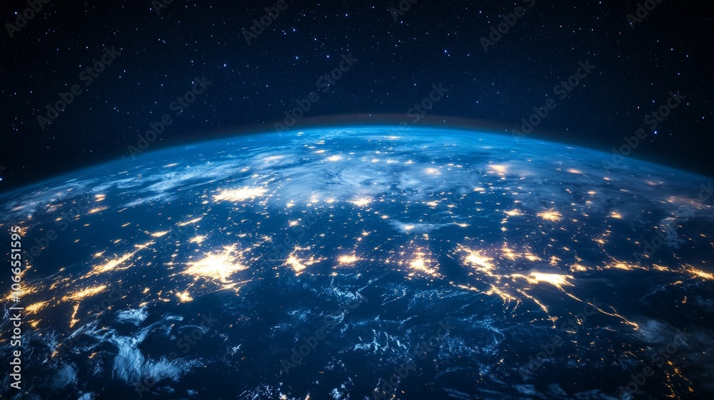 Obraz premium Earth at Night from Space.
