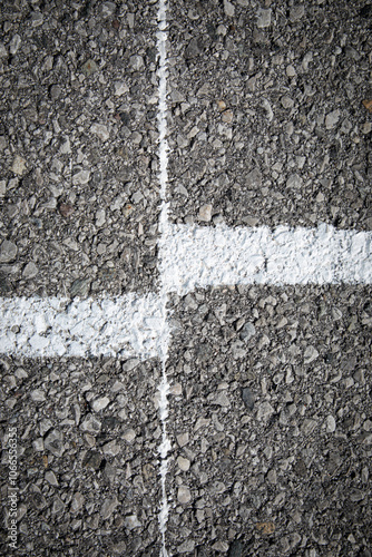 Grey asphalt road texture with white  lines
No person