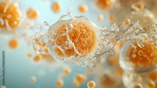 Collagen Molecules Combining with Skin Cells