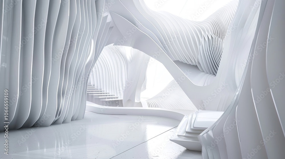 White Abstract Geometric Architecture - a captivating and modern indoor scene. The geometric shapes create an engaging and stylish atmosphere. White Abstract Geometric Architecture - a captivating and modern indoor scene. The geometric shapes create an engaging and stylish atmosphere.