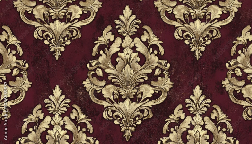 Ornate Gold and Burgundy Pattern. Ornate Gold and Burgundy Pattern.