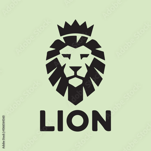 Bold Lion Logo Design with Crown - Elegant Symbol of Strength and Leadership. photo