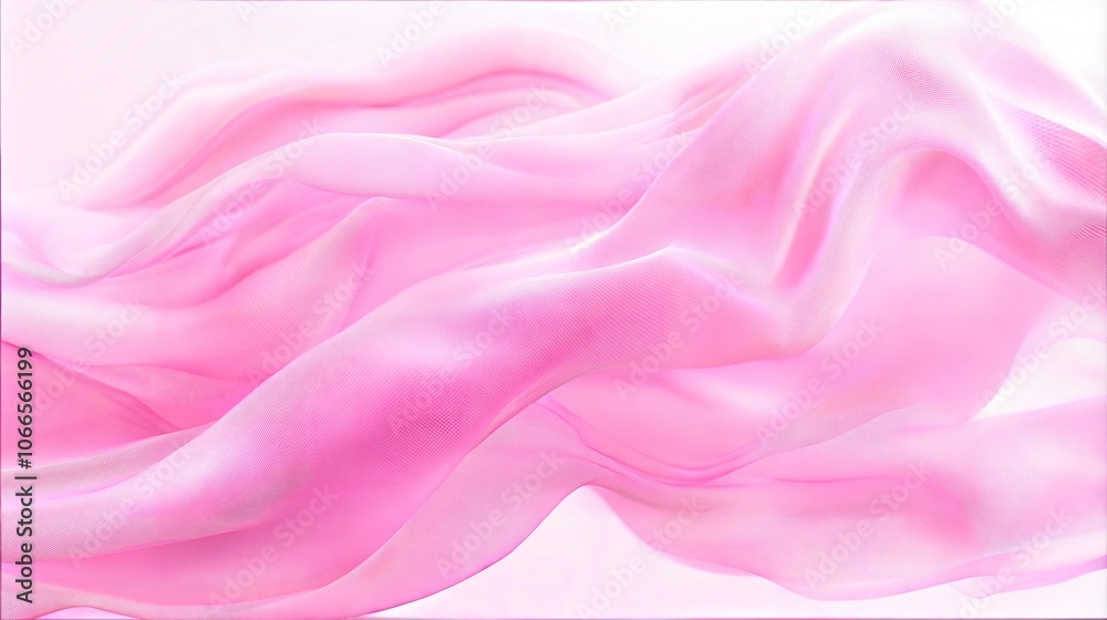 Obraz premium Beautiful Flowing Pink Fabric Waves - Elegant Soft Textile Background