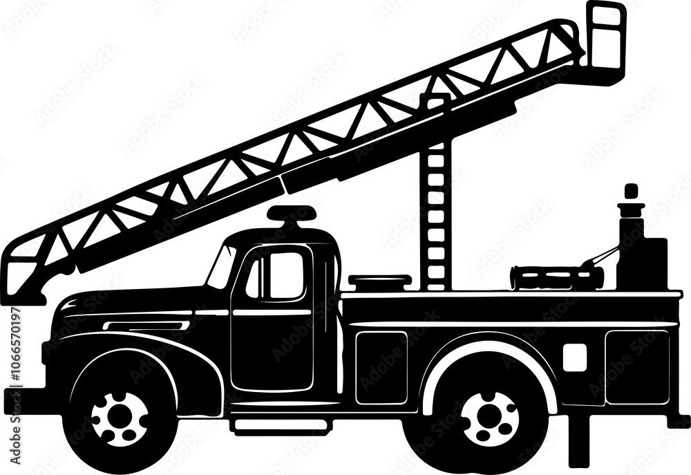 Vector Illustration of a Fire Truck Vector Illustration of a Fire Truck