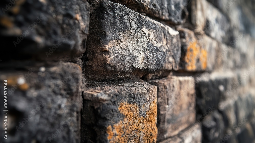 Close-up View of a Weathered Brick Wall Close-up View of a Weathered Brick Wall