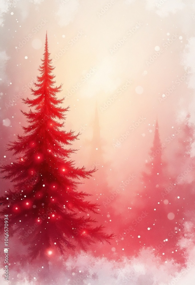 Vibrant watercolor abstract Christmas background featuring red tree against soft, dreamy backdrop. Perfect for holiday themed designs and festive projects Vibrant watercolor abstract Christmas background featuring red tree against soft, dreamy backdrop. Perfect for holiday themed designs and festive projects