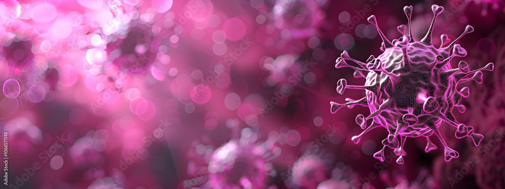 3D rendering of the coronavirus with a pink background 3D rendering of the coronavirus with a pink background