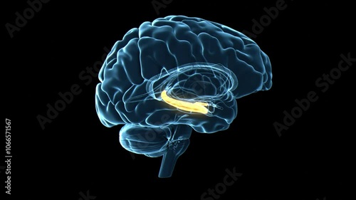 Human brain hippocampus, animation